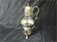 Vintage Silver Plate & Glass Tea / Coffee Carafe