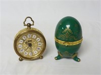 Vintage Linden German Clock & Quartz Egg Clock