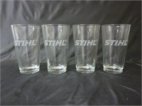 Set of 4 Stihl Chainsaw Pint Beer Glasses