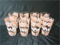 Set of Vintage Pink & White Floral Glasses