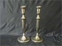 Pair of Tall Godinger Silver Plate Candlesticks