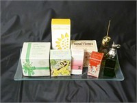 Lot of Vintage Avon Perfume & Glass Tray