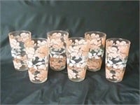 Set of Pink & White Floral Glasses