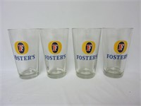 Set of 4 Fosters Beer Pint Glasses