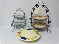 Lot of Tiered Serving Trays
