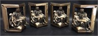 Set of 4 Bronze Religious Decorative Pieces