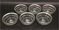 Set of 6 John Grinsell Sons Sterling Rim Bowls