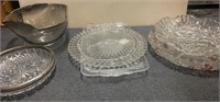 132 - VARIETY OF GLASS SERVING PIECES
