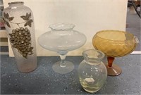 137 - MISC GLASS FLOWER HOLDERS - SEE PICTURES