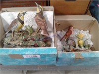 Pair of porcelain bird figurines-Meadowlark, Veery