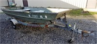 8’ Fishing boat. Includes trailer