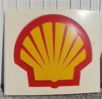 Large plastic Shell gas station sign measures