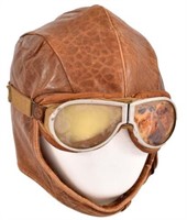 US  Army Air Corps Leather Flight Helmet & Goggles