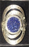 Israel Blue stones Sterling Ring Sz 10
