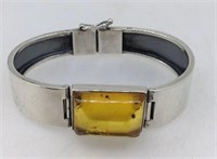 Sterling Bracelet with amber accent stone