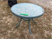 GLASS PATIO END TABLE