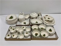 70 piece set of Pfaltzgraff Christmas Dinnerware