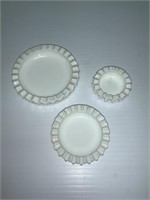 Set of Graduated Fenton Hobnail Milk glass dishes