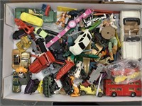Box Lot of die cast cars and small toys