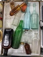 Box Lot Assorted Advertising Glass Bottles