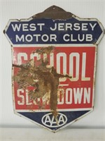 Porcelain West Jersey Motor Club sign