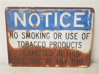 Metal No Smoking sign