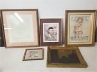 5 framed pieces artwork