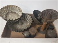 Lot of metal molds, shakers, etc
