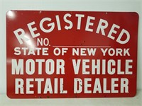 New York vehicle dealer sign