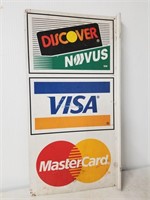 Flanged credit card sign