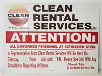 Bethlehem Steel uniform rental service sign