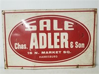 Adler and Son Sale advertising sign