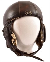 French Leather Flight Helmet