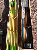 Wooden arrows and compound bow