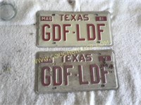 Pair of vintage license plates