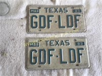 Pair of vintage license plates