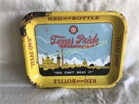 Rare 1940's Texas Pride Beer Tray