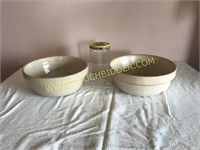 Pair of Medium sized crock dough bowls