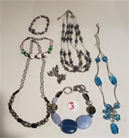 6 piece 925 Silver and bead/stone jewelry