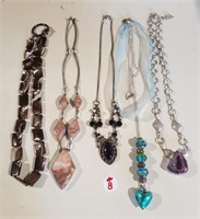 6 piece Assort Silver Jewelry