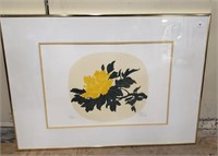 Signed Yellow Flower Picture