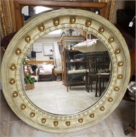 Round Mirror with Gold Balls Trim