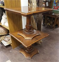 Set of 2 Pecan Wood End Tables