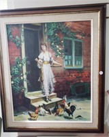 Vintage Lady with Chicken Picture
