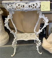 2a - VERY NICE CAST IRON END TABLE - WHITE