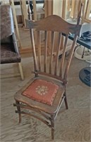 Vintage Orange Stud Accent Wood Chair