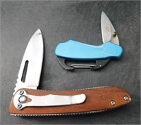 Blue Clip Pocket Knife/Wood Handled knife(17-08962