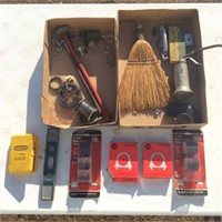 Two Boxes of Clamps, Wire , Oil Can