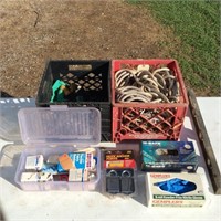 Rope, Disposable Gloves, Wood Crate,