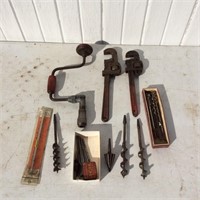 Pipe Wrenches, Drill Bits, Wood Boring Bits